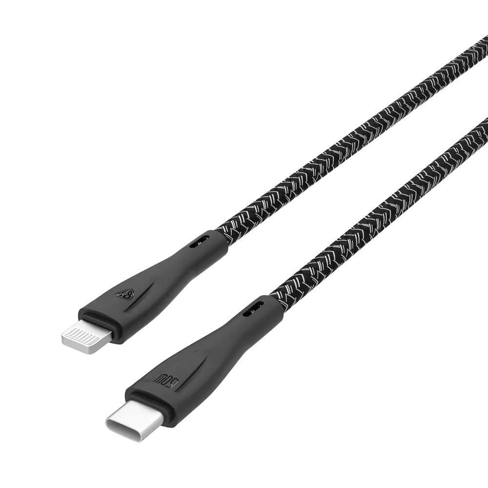 Кабель для зарядки Type C-iP BY Graphic, 1м, 2,4А, быстрая зарядка PD 22Вт, черный - #4
