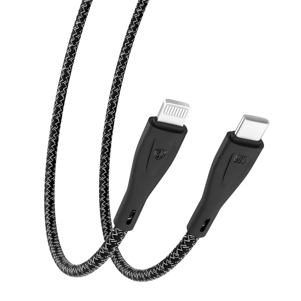 Кабель для зарядки Type C-iP BY Graphic, 1м, 2,4А, быстрая зарядка PD 22Вт, черный - #5