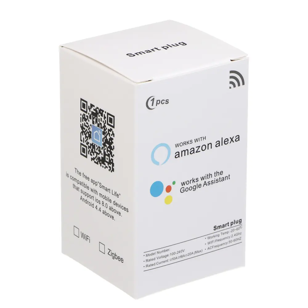 Сетевая розетка Smart BY, Tuya, Алиса Wi-Fi, 10 А, 110-220 В, 50/60 Гц, белый - #2