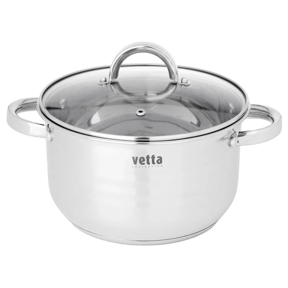 VETTA Фултон Кастрюля 22х12,5см, 4,0л, со стекл. крышкой, индукция - #1