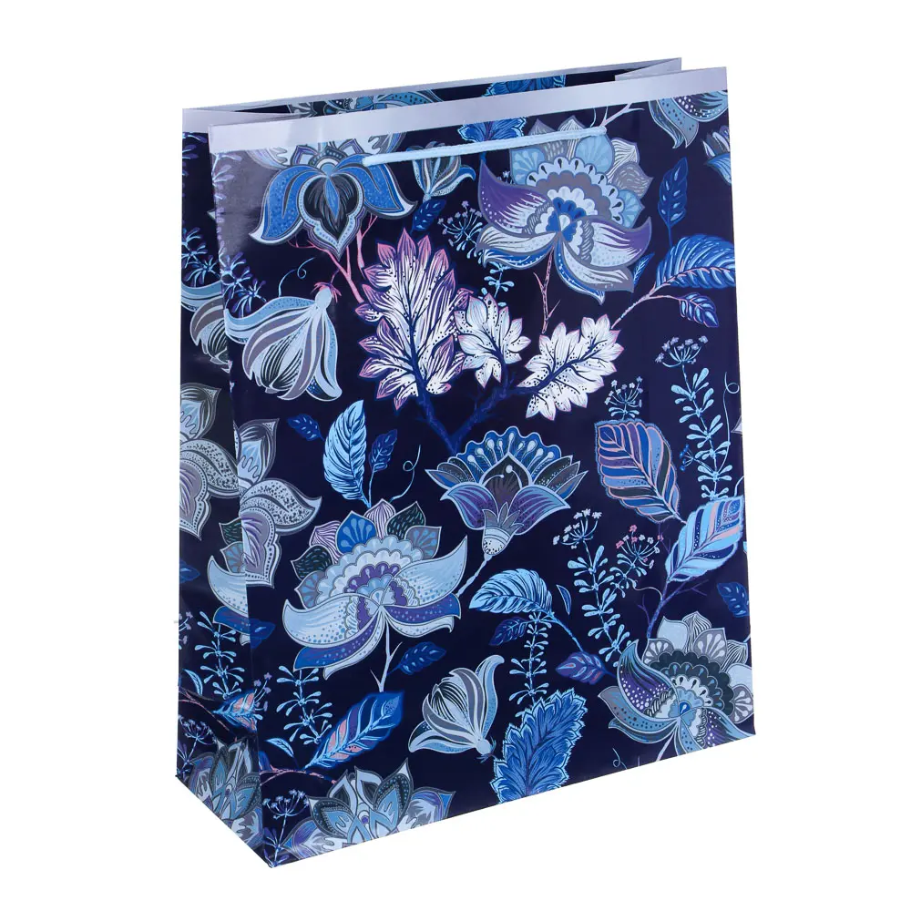 Пакет подарочный бумажный тм LADECOR, L 26x32x10 см, 4 дизайна, цветочный узор, арт.1 - #2