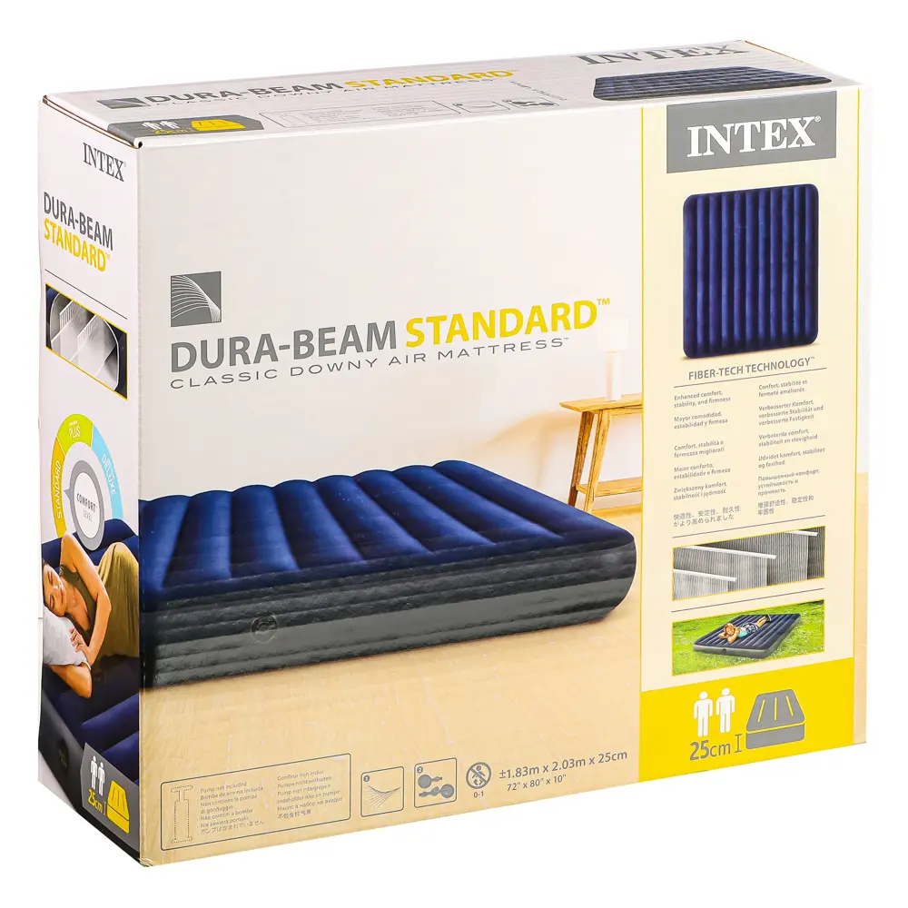 INTEX Матрас надувной CLASSIC DOWNY, 203x183x25см, до 272кг, 64755 - #4