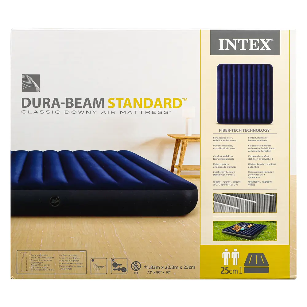INTEX Матрас надувной CLASSIC DOWNY, 203x183x25см, до 272кг, 64755 - #5