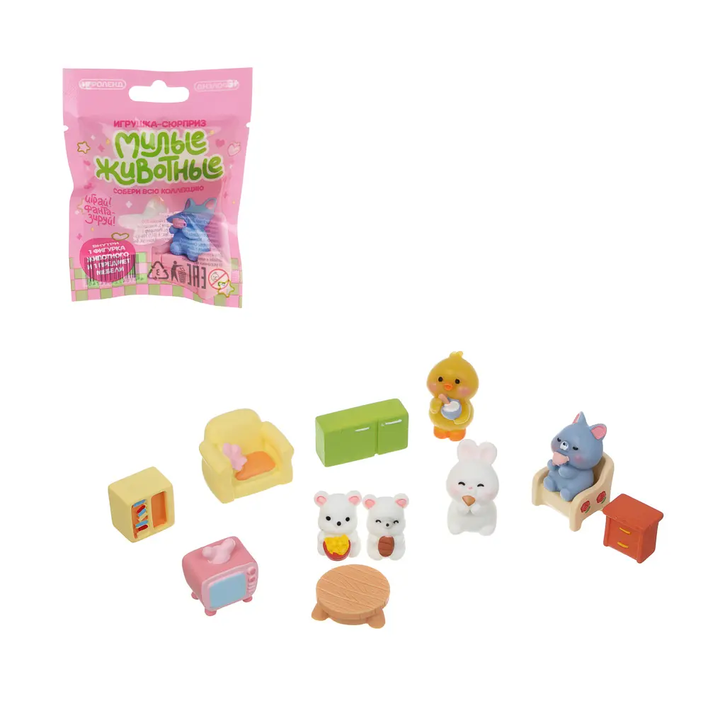 Игрушка сюрприз "Милые животные", ИГРОЛЕНД, 2 штуки, полистоун - #1