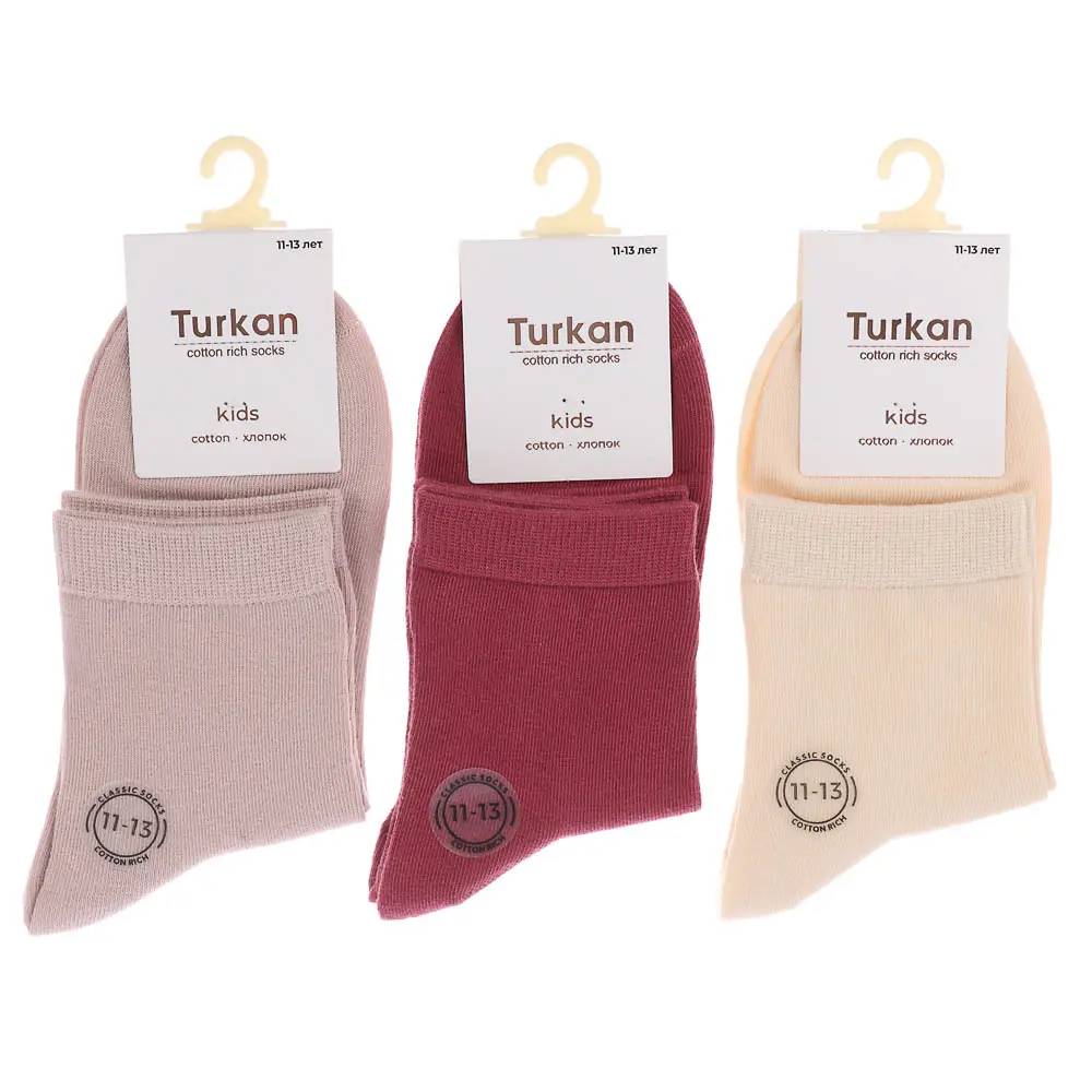 Носки детские, бесшовные, тм Turkan, 11-13 лет, 90%хлопок, 8% п/а, 2%лайкра,цвета в ас-те, R0626 - #6