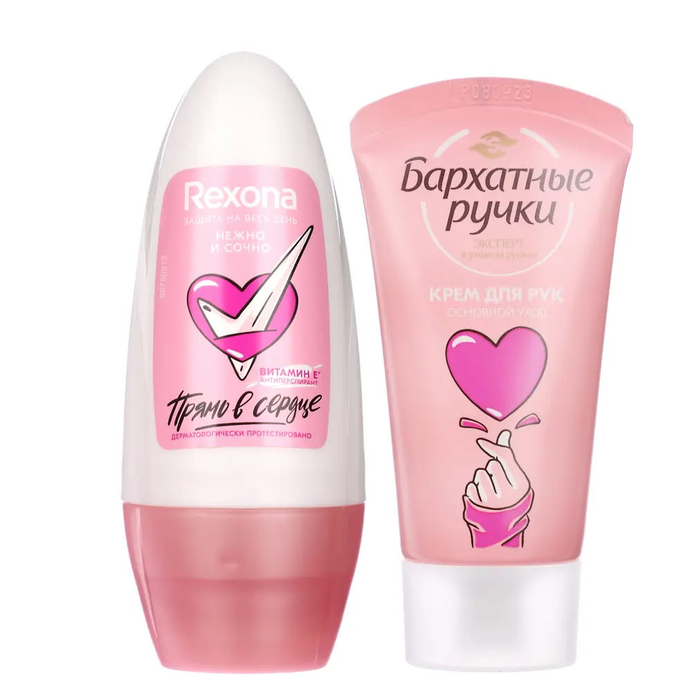 Подарочный набор женский: Антиперспирант REXONA шариковый,50мл+Крем д/рук БАРХАТНЫЕ РУЧКИ,45мл - #3