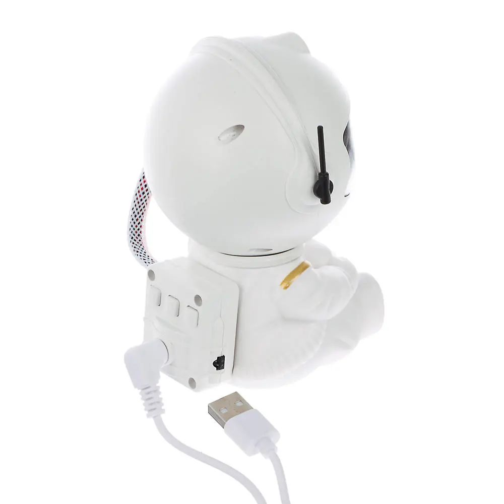 Светильник-ночник проектор неба BY Космонавт, 5W, пульт ДУ, USB, 9x8x13см, пластик, белый - #6