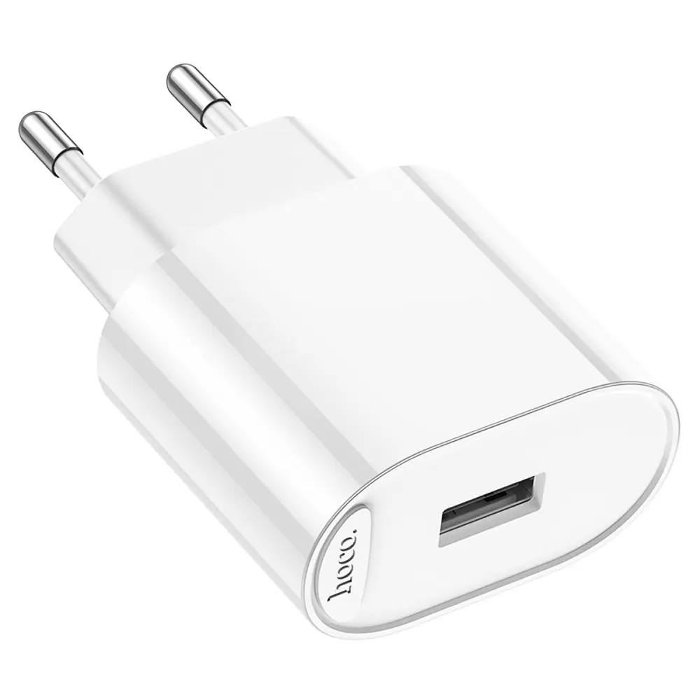 Сетевое зарядное устройство hoco. модель C109A, USB-A 10.5W, цвет: белый - #4