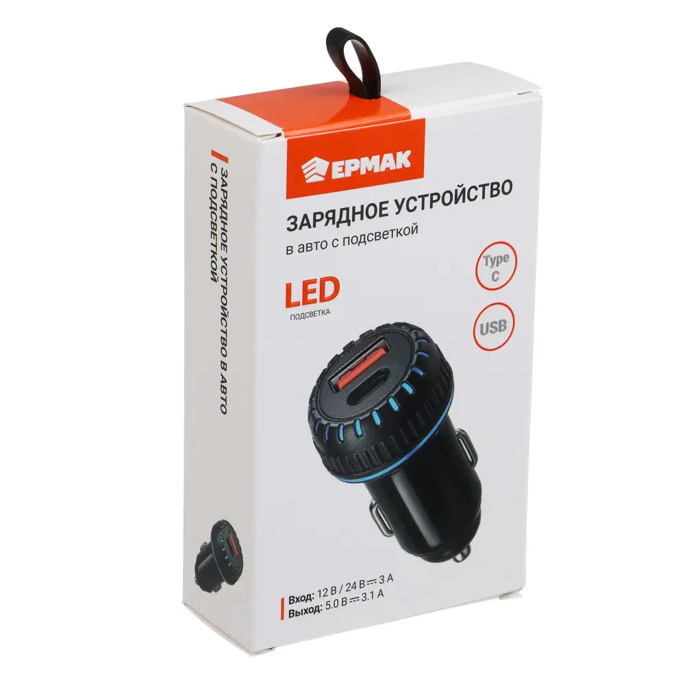ЕРМАК Устройство зарядное автомобильное, Type CxUSB, 3.1А, 12/24В, пластик - #5