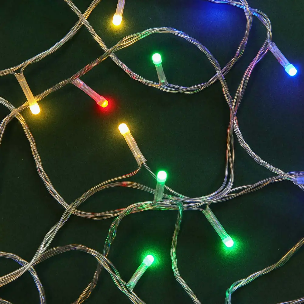 СНОУ БУМ Гирлянда эл. вьюн 10м, 80LED, цветной диод/мульти, 8 реж., ПВХ прозрачн., 220В - #1