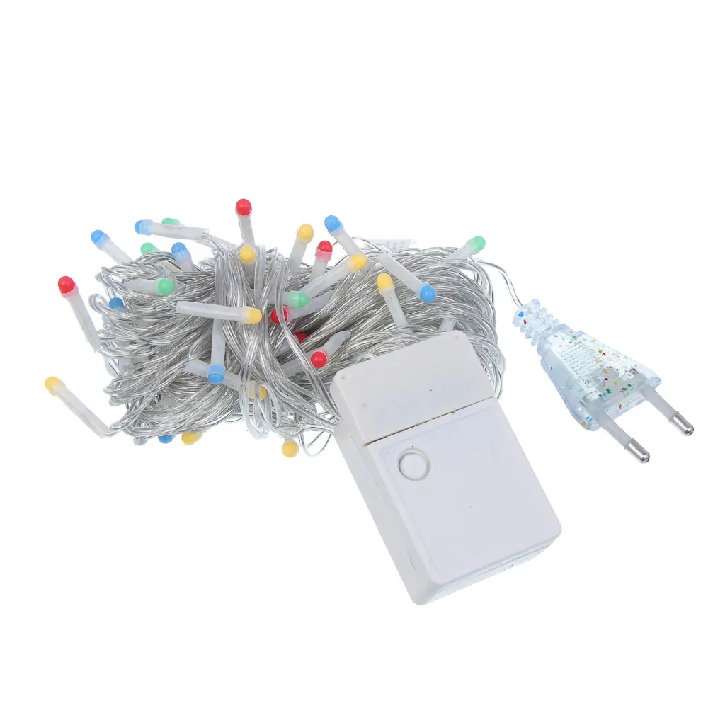 СНОУ БУМ Гирлянда эл. вьюн 10м, 80LED, цветной диод/мульти, 8 реж., ПВХ прозрачн., 220В - #2