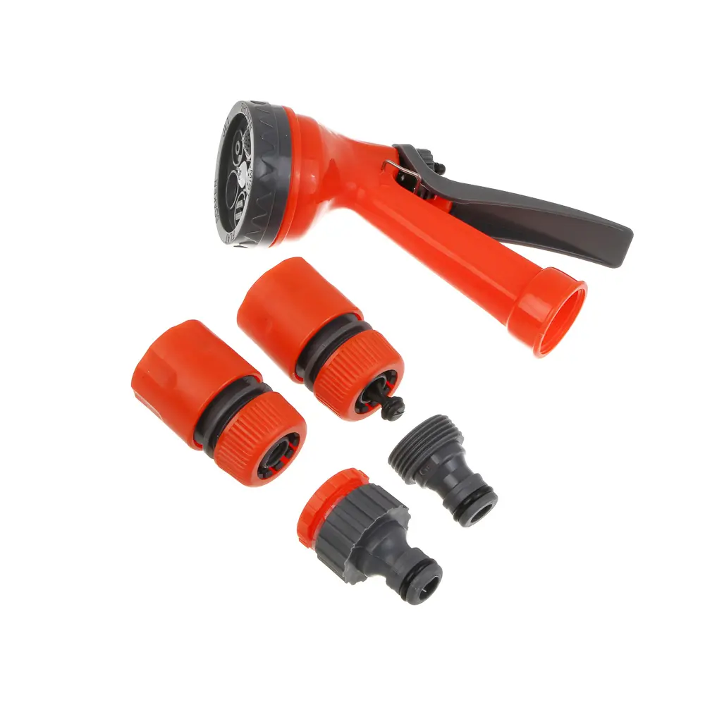 INBLOOM Набор для полива (пистолет 5 реж- 1шт., 1/2" коннектор- 2шт., 1/2"-3/4" штуцер-1шт.) ПП - #2