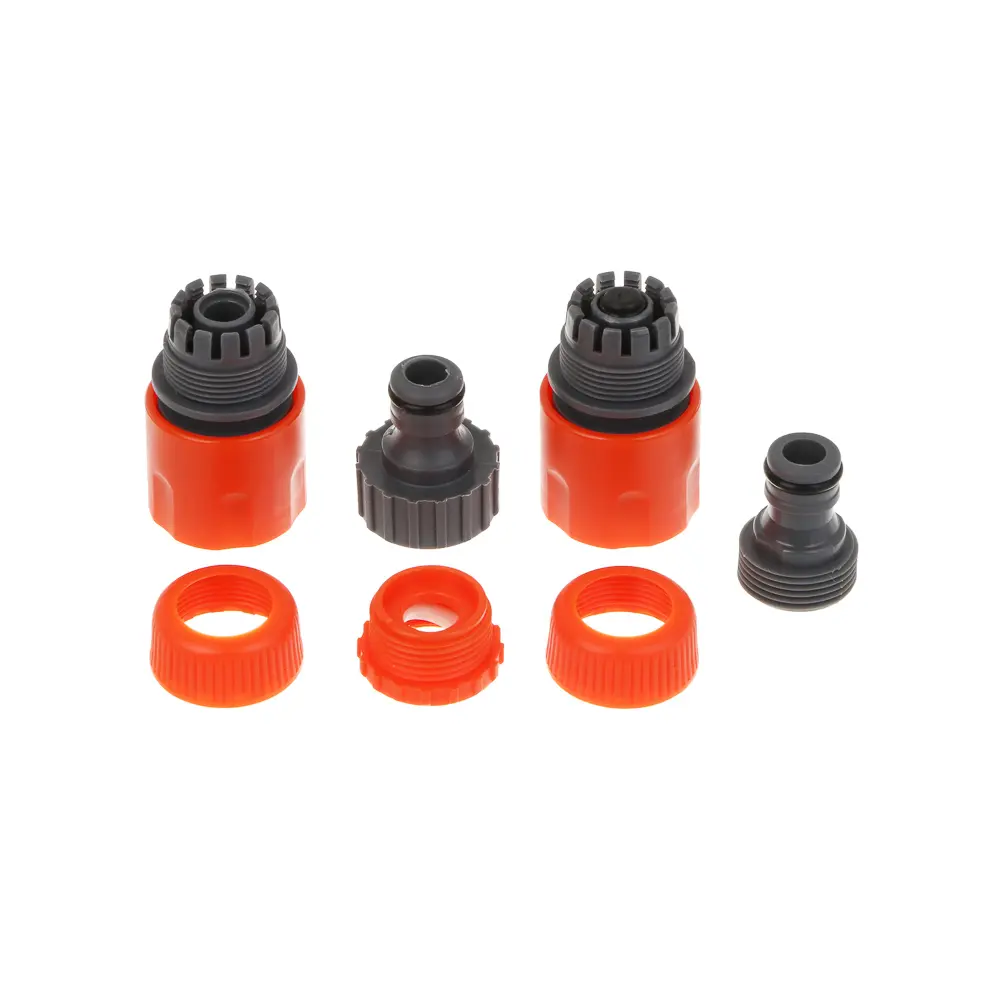INBLOOM Набор для полива (пистолет 5 реж- 1шт., 1/2" коннектор- 2шт., 1/2"-3/4" штуцер-1шт.) ПП - #7