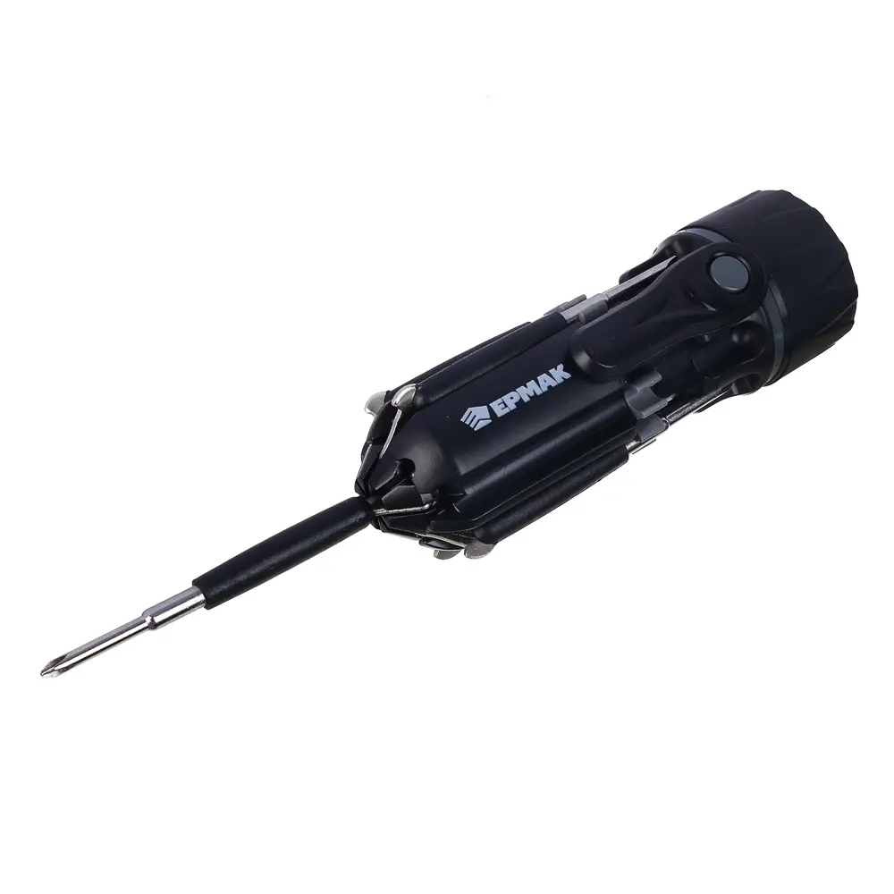 ЕРМАК Фонарь с инструментами, 8 в 1, 2 LED, 2 режима, 3xAAA, пластик, металл - #4
