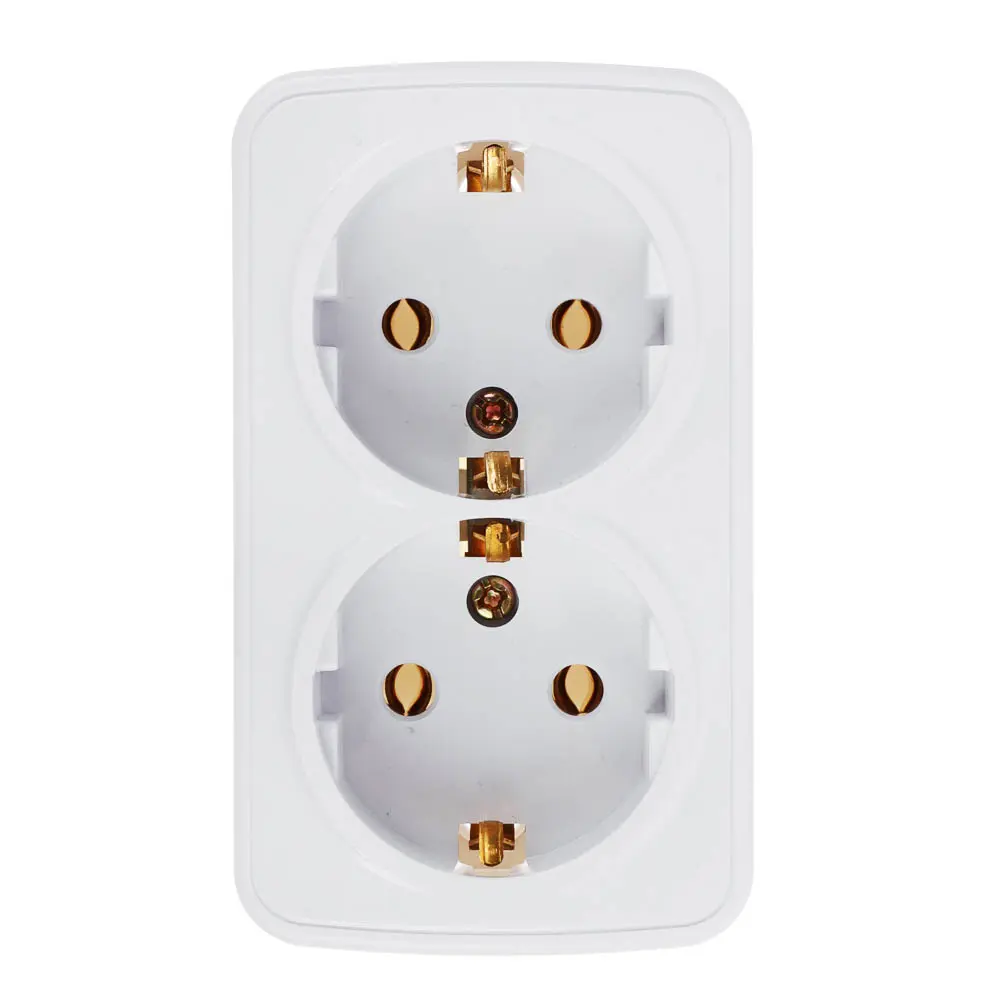 Розетка двойная открытой установки с заз. Intro Polo/Quadro 2х2P+E Schuko 16А-250В, IP20, белая - #2