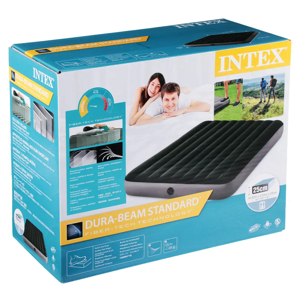 INTEX Матрас надувной DOWNY AIRBED, встроенный ножной насос, 203x152x25см, до 272кг, 64763 - #4
