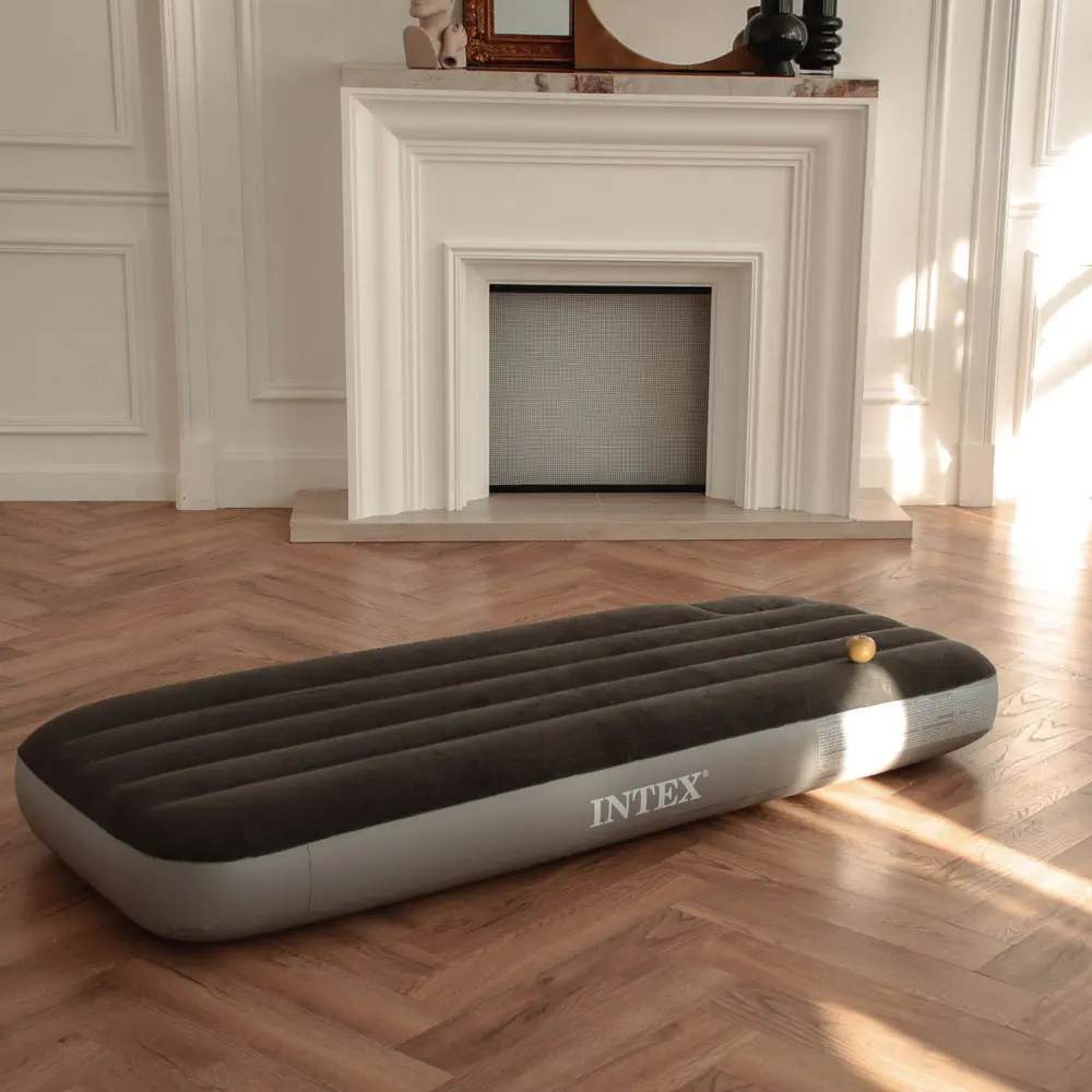 INTEX Матрас надувной DOWNY AIRBED, встроенный ножной насос, 191x76x25см, до 136кг, 64760 - #4