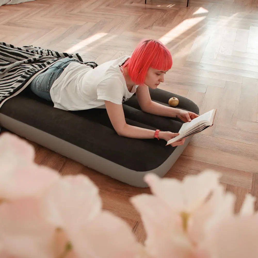 INTEX Матрас надувной DOWNY AIRBED, встроенный ножной насос, 191x76x25см, до 136кг, 64760 - #6