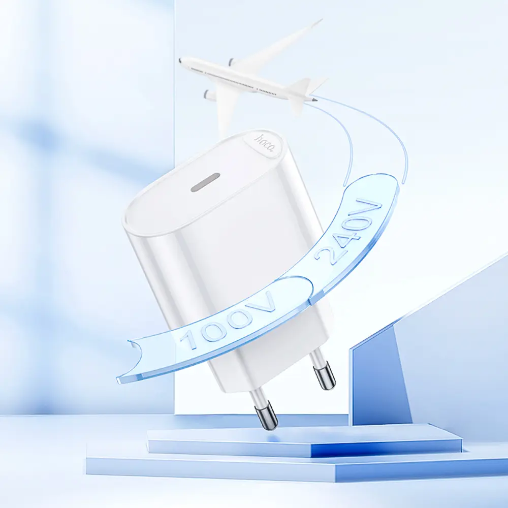 Сетевое зарядное устройство hoco. модель C109A, USB-С PD 20W, цвет: белый - #8