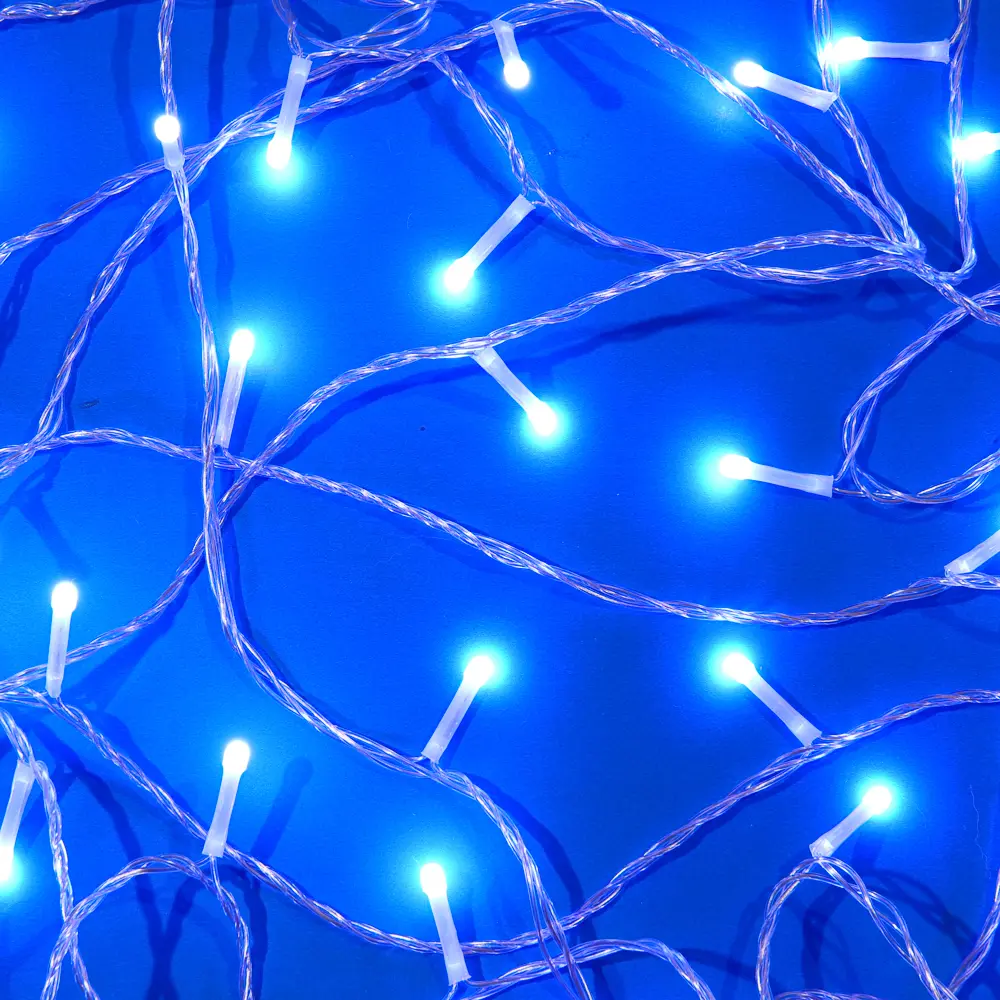 Гирлянда вьюн 20 м СНОУ БУМ, 120 LED ламп, белое свечение (8 режимов), ПВХ прозрачный, 220В - #1