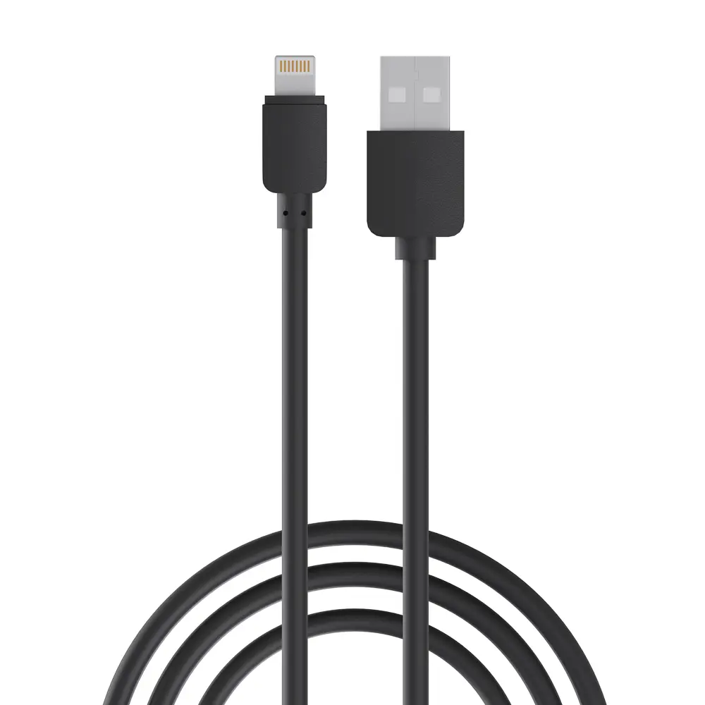 Кабель для зарядки USB(A)-iP Первая цена Эконом, 0.8м, 1A, прорезиненный - #1