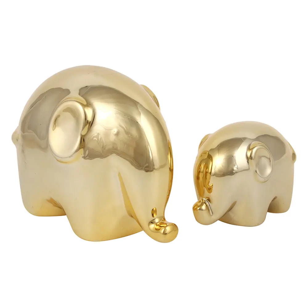 Набор фигурок декоративных тм LADECOR "Слоники" 9x5x6 см, 14x10x8 см, 2 шт, керамика, 2 цвета - #3