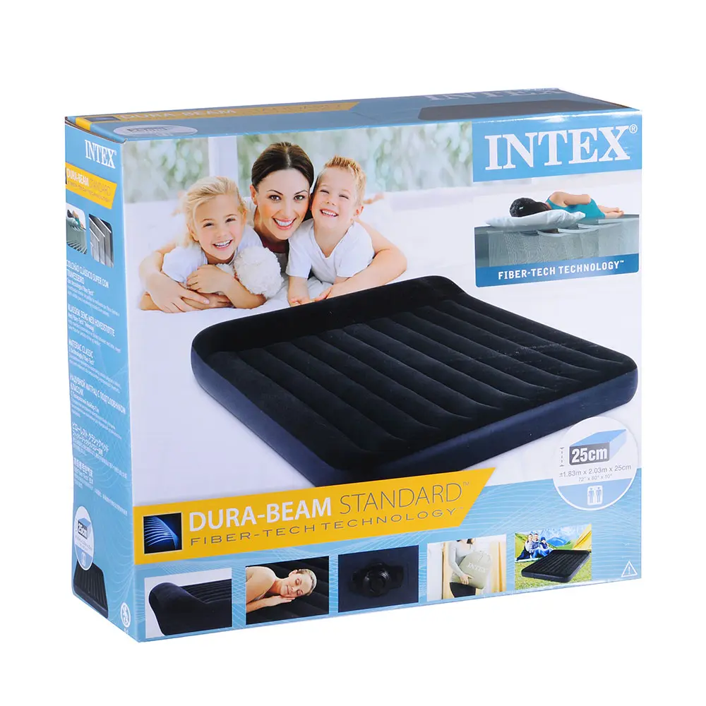 INTEX Матрас надувной PILLOW REST с подголовником, 203x183x25см, до 272кг, 64144 - #2