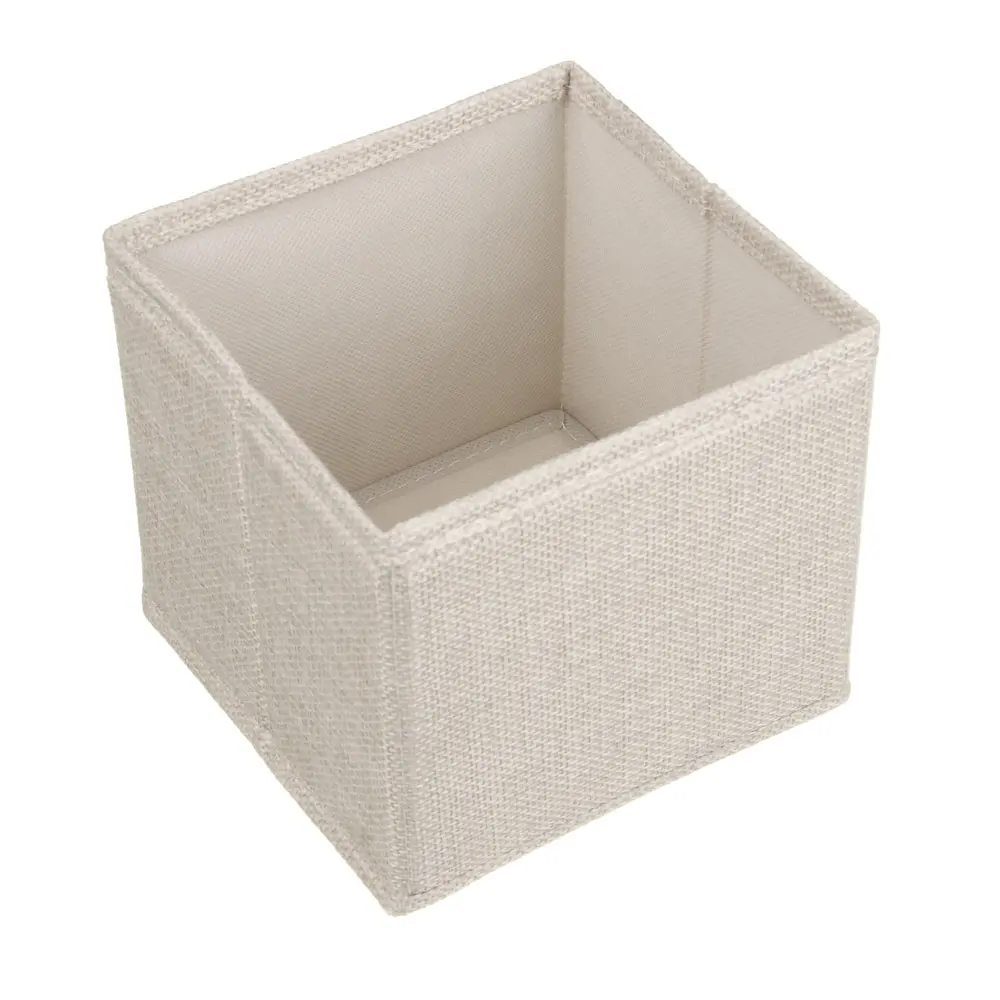 Кофр для хранения тм VETTA Айвори, 14x14x13см, полиэстер, цвет бежевый - #4