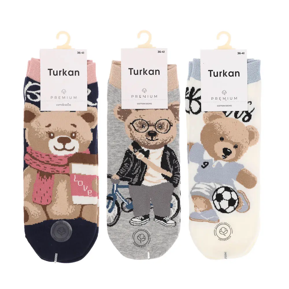 Носки универсальные с рисунком, тм Turkan, р. 36-41, 90%хлопок, 8% п/а, 2%лайкра,разноцветные - #10