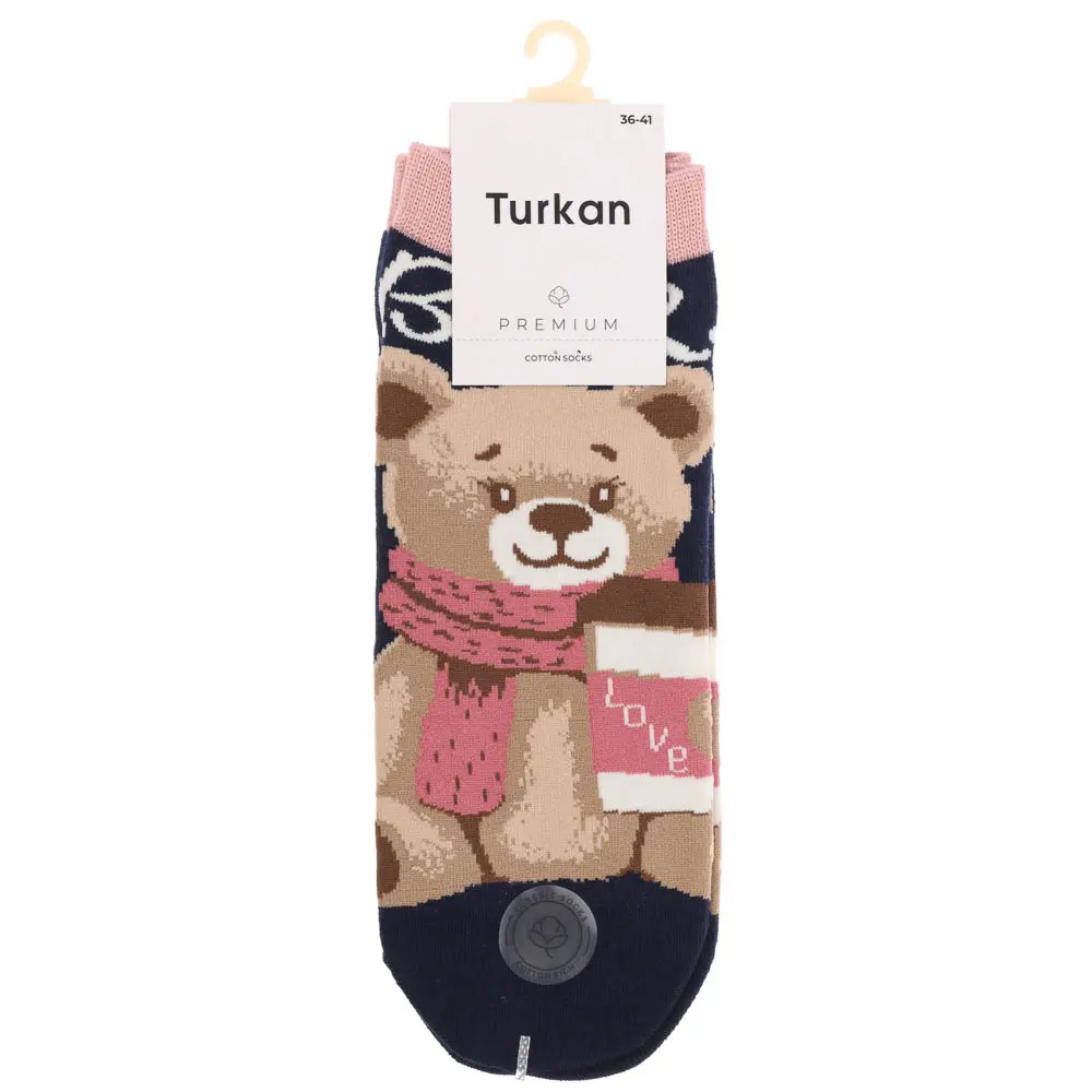 Носки универсальные с рисунком, тм Turkan, р. 36-41, 90%хлопок, 8% п/а, 2%лайкра,разноцветные - #9