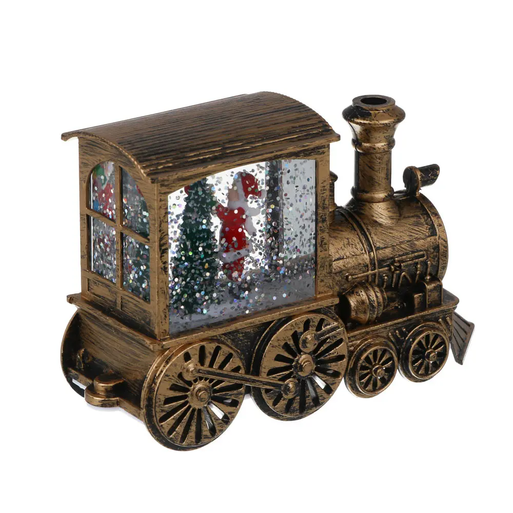 Светильник декор.LED тм СНОУ БУМ в виде паровоза со снегом, 13,5x5x8,5см, PC, ABS, вода,3хAG13,2диз. - #3