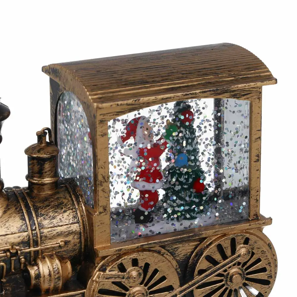 Светильник декор.LED тм СНОУ БУМ в виде паровоза со снегом, 13,5x5x8,5см, PC, ABS, вода,3хAG13,2диз. - #5