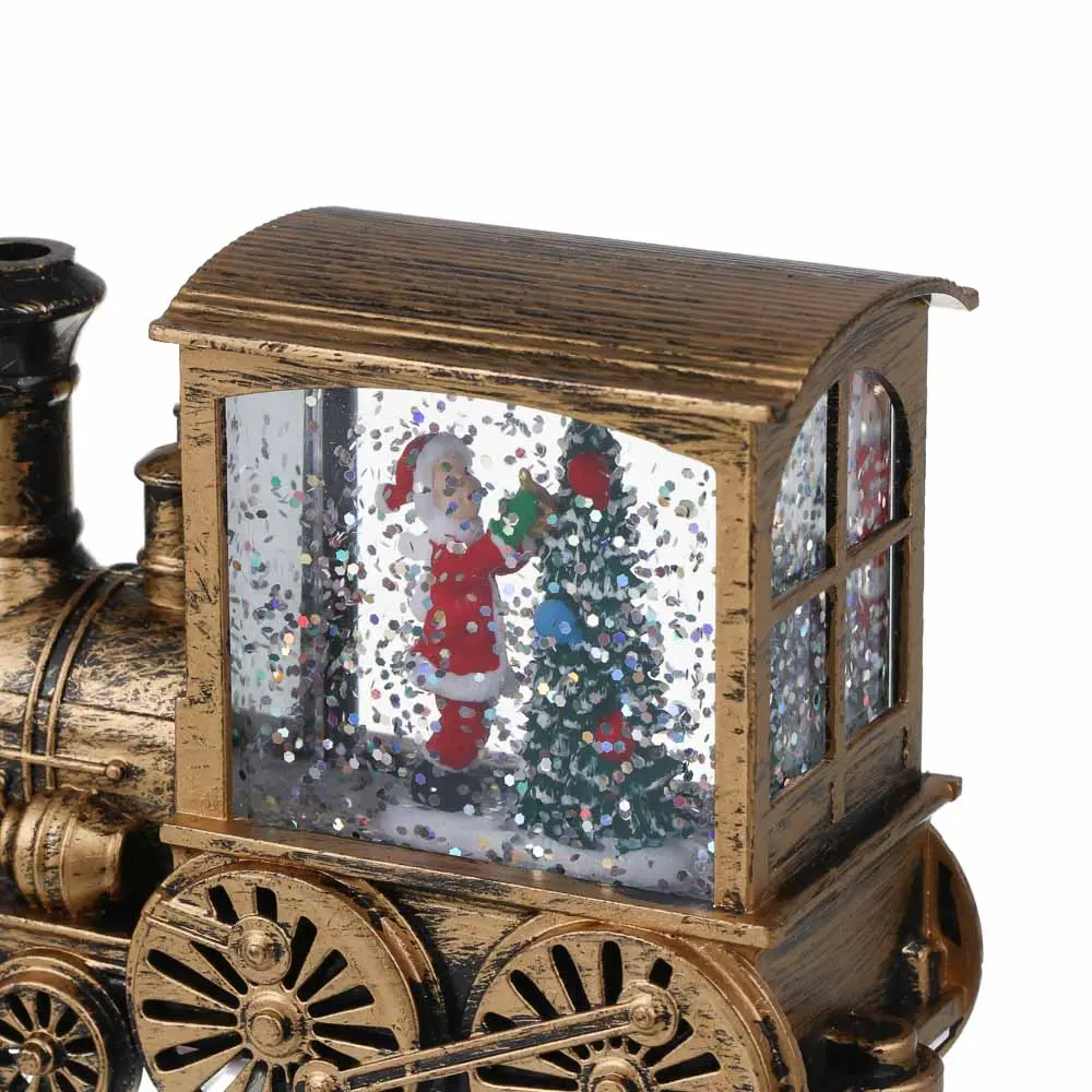 Светильник декор.LED тм СНОУ БУМ в виде паровоза со снегом, 13,5x5x8,5см, PC, ABS, вода,3хAG13,2диз. - #7