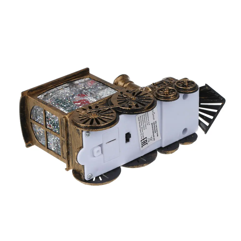 Светильник декор.LED тм СНОУ БУМ в виде паровоза со снегом, 13,5x5x8,5см, PC, ABS, вода,3хAG13,2диз. - #8