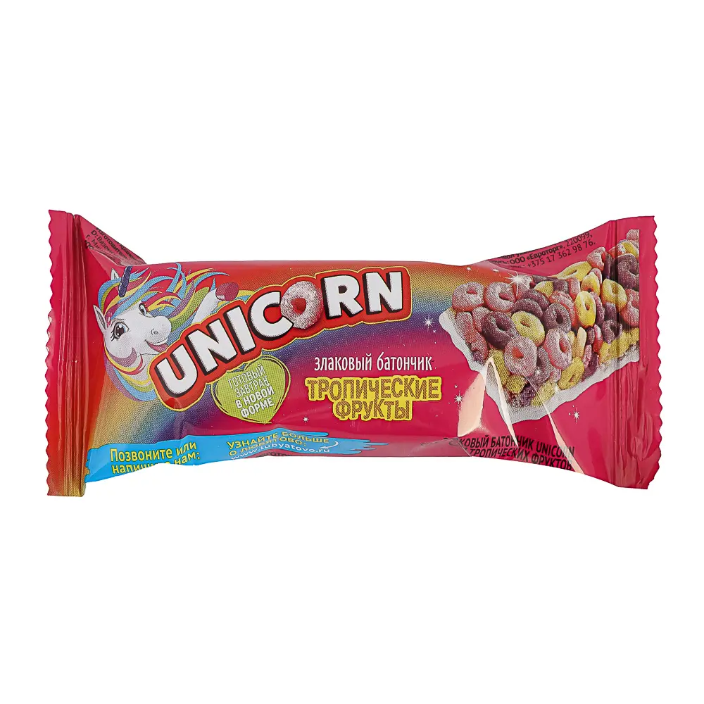 Батончик злаковый UNICORN Тропические фрукты 22 г - #1