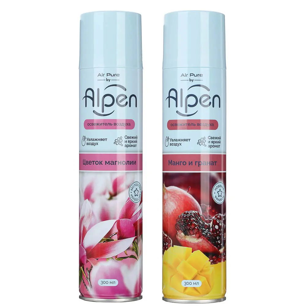 Освежитель воздуха Alpen Цветок магнолии/Манго и Гранат,ж/б,300 мл - #1