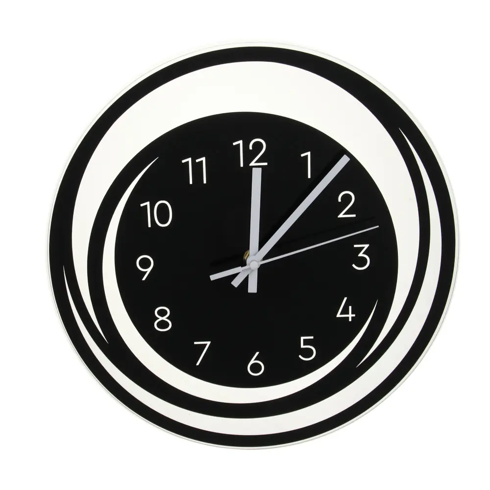 Часы настенные интерьерные, Черное стекло d-30см, 1xAA, LADECOR CHRONO - #1