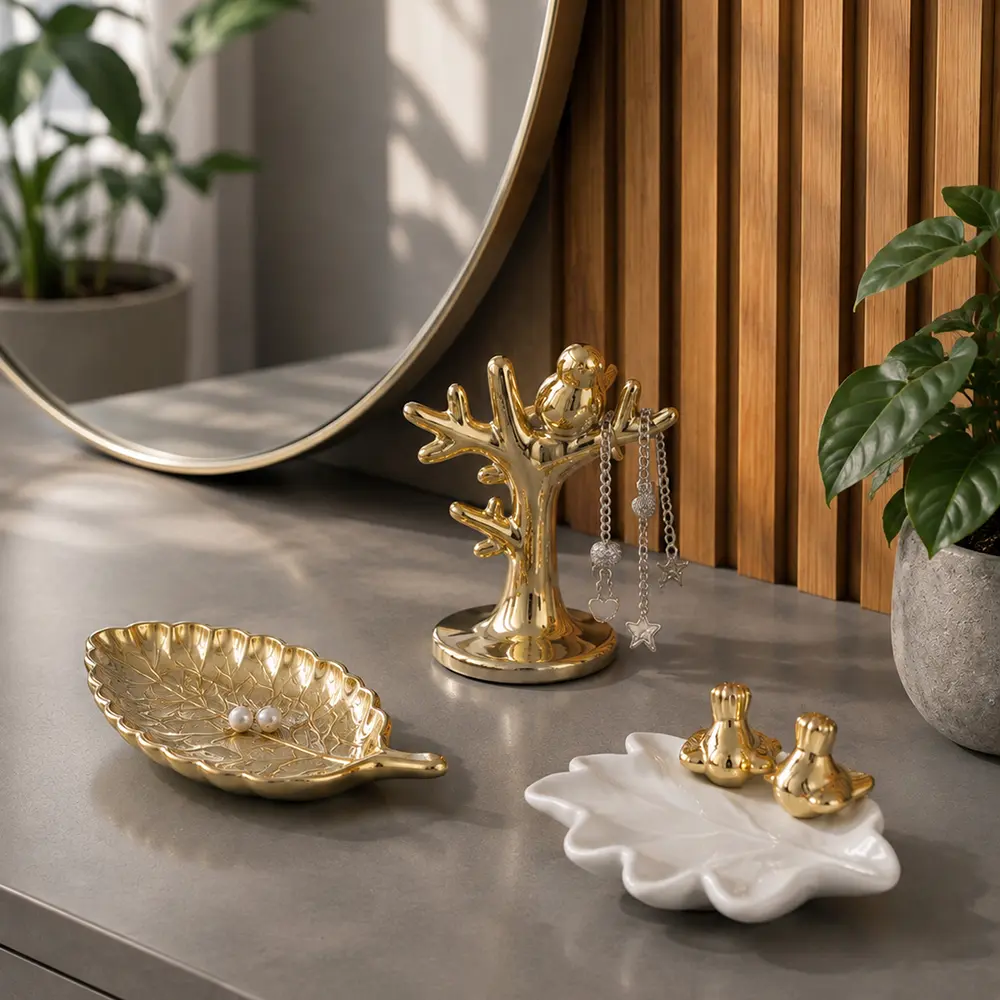 Подставка для мелочей тм LADECOR "Птицы" 13x5 см, керамика, 2 вида - #2