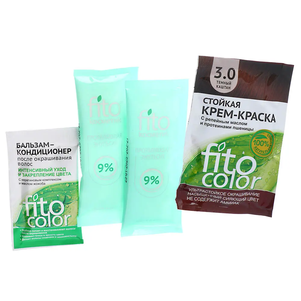 Краска для волос FITO COLOR Classic, 115 мл, тон 3.0 темный каштан - #4