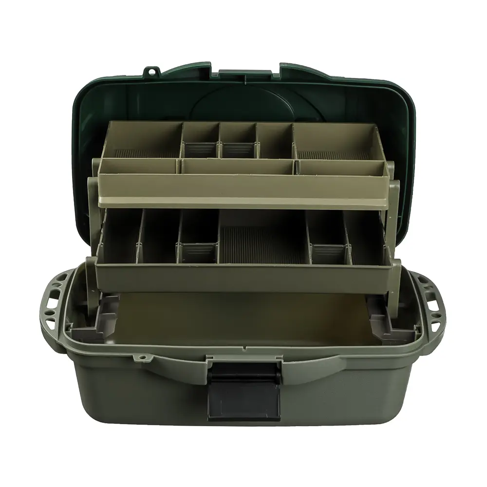 AZOR FISHING Ящик рыболова двухполочный, 40x19,5x21см, пластик, зеленый (MB-PL-07_1 ) - #6