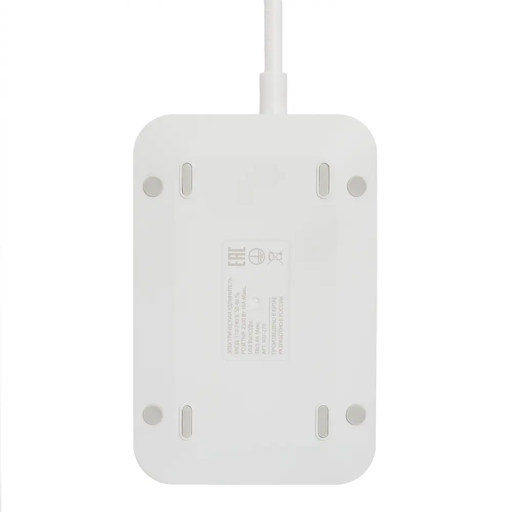 Удлинитель 3 гнезда 2м BY, 6xUSB 3.4А суммарно, 16А, 3000Вт - #6