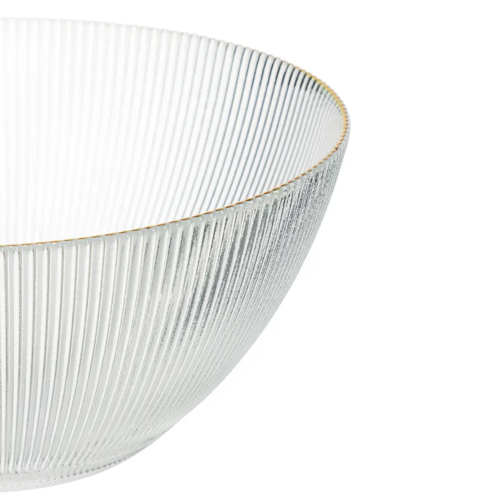 Салатник тм MILLIMI Симпл Голд, 19x9см, 1500мл, стекло, золотой кант - #2