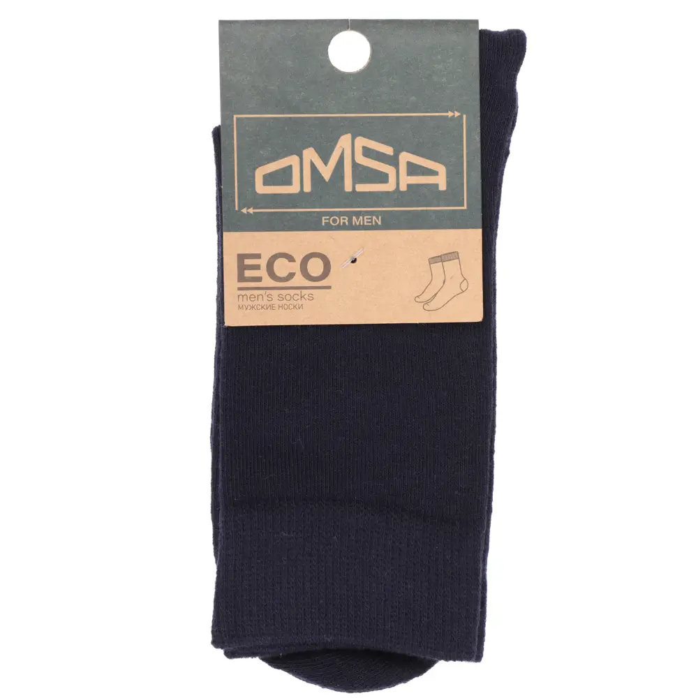 OMSA ECO 403 Носки мужские высокие, р.45-47, 80% хлопок, 15% полиамид, 5% эластан, синий - #4