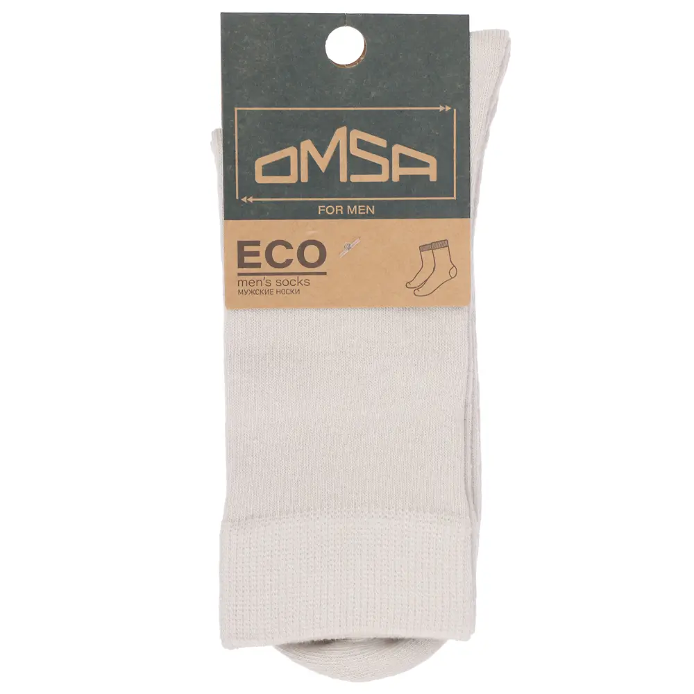 OMSA ECO 403 Носки мужские высокие, р.42-44, 80% хлопок, 15% полиамид, 5% эластан, светло-серый - #4