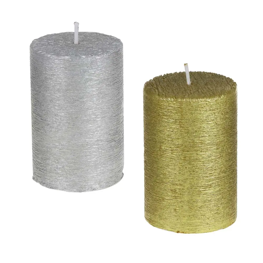 Свеча столбик тм LADECOR 5x7,5 см, с патиной, парафин, 2 цвета - #1