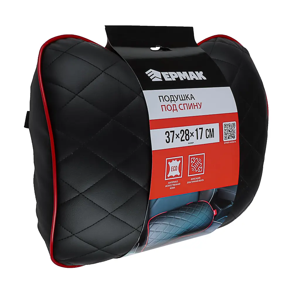 ЕРМАК / NG Подушка под спину, искусственная кожа, эластичная лента, 37х28х17 см, черный - #4