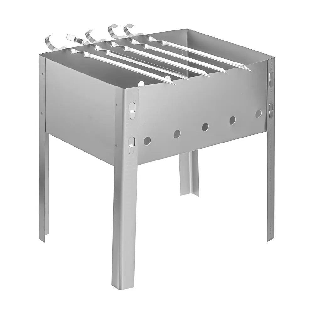 Мангал сборный "Эконом" тм GRILLBOOM, сталь 0,4мм, 35*25*35 см, с шампурами - #1