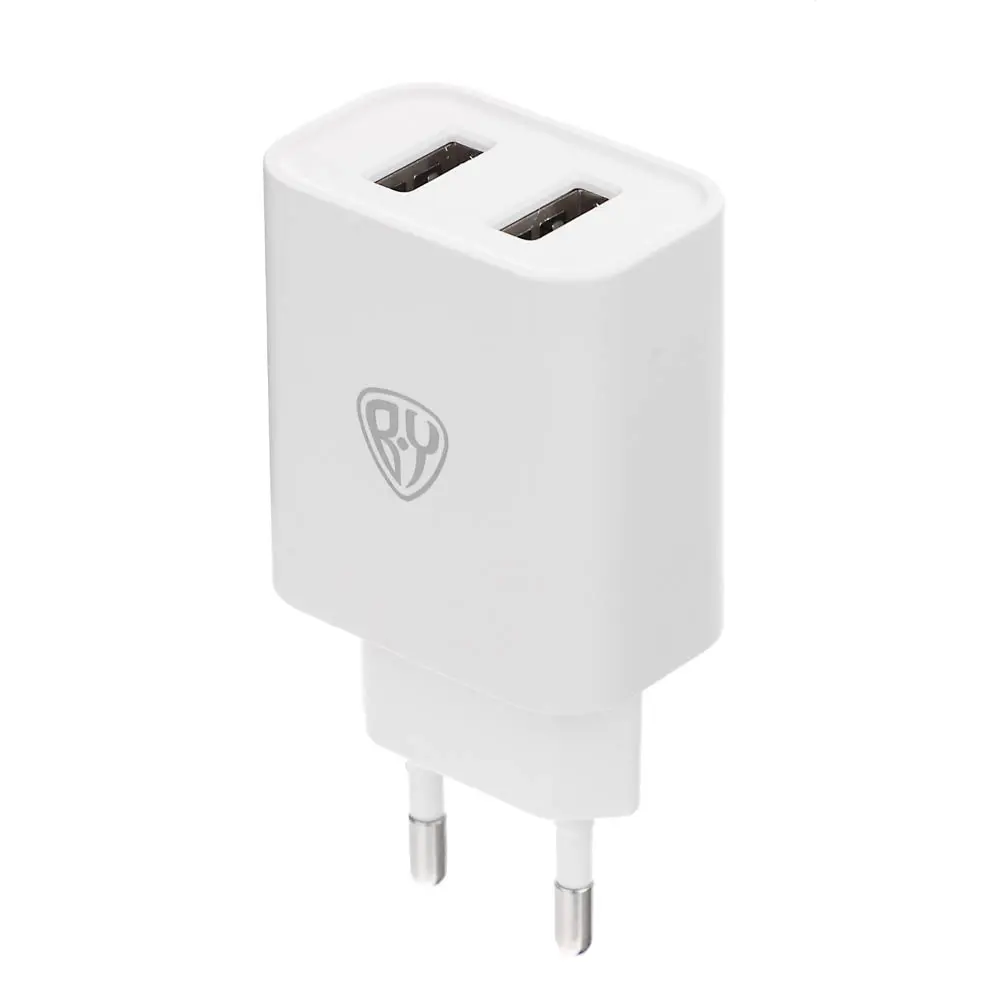 Сетевое зарядное устройство BY Double 10Вт, 2xUSB, 2А, 5В,110-240В, 50-60Гц, пластик белый - #4