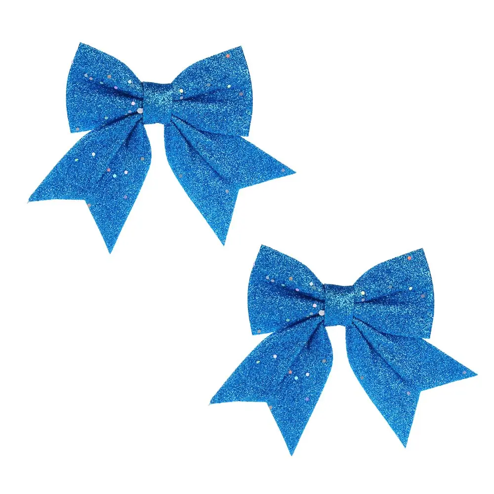 Подвесное украшение "Бантики" тм СНОУ БУМ 12x14 см, полиэстер, синий белый микс - #2