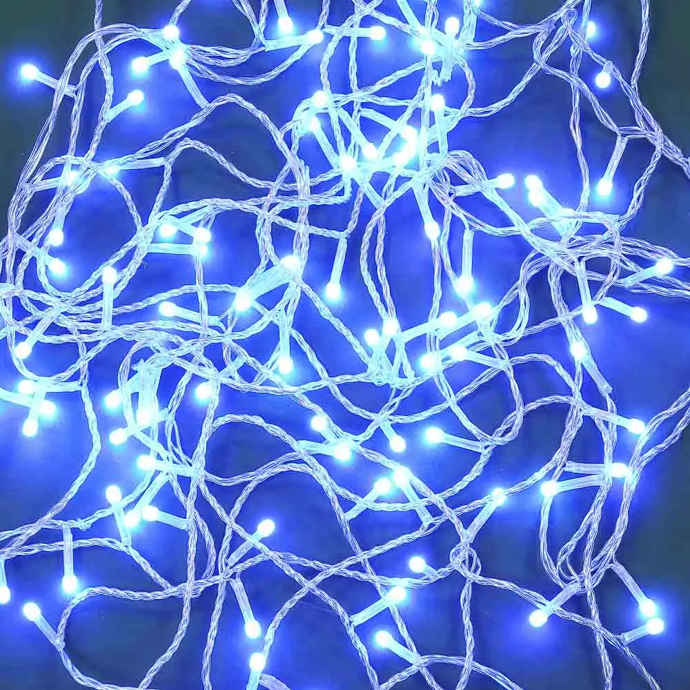 СНОУ БУМ Гирлянда эл. вьюн 10м, 80LED, цветной диод, синий, 8 реж., ПВХ прозрачный, 220В - #1